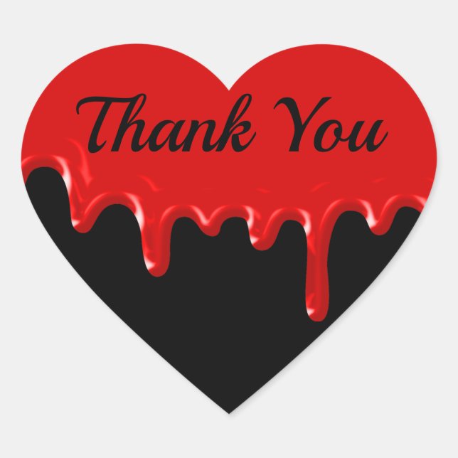 Sticker Cœur Bloody Heart Thank You  (Devant)