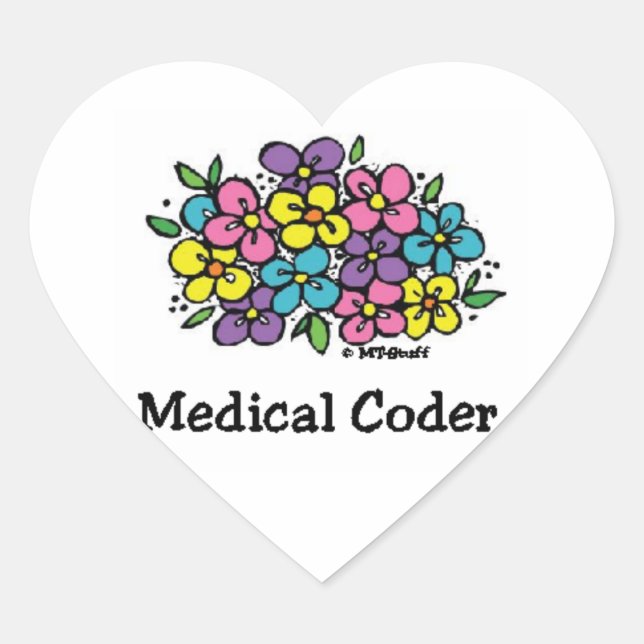 Sticker Cœur Blooms de coder Médicales2 (Devant)