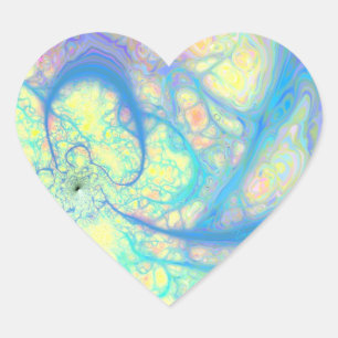 Sticker Cœur Blue Angel - Cosmic Azure & Lemon