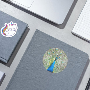 Sticker Cœur Blue Peacock Feather Plumage Photo