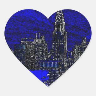 Sticker Cœur Blue Pop Art New York
