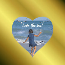 Blue Sea and Beach Joy Happy Dance Texte photo