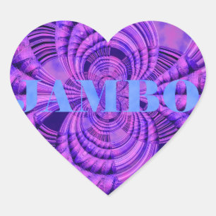 Sticker Cœur Blue Sky Hakuna Matata Kenya Giraffe Tissé Art C