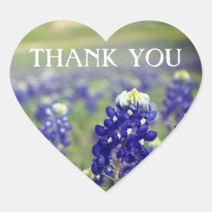 Sticker Cœur Bluebonnets Fleurs bleues Texas Floral