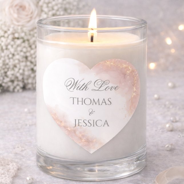 Sticker Cœur Blush Gold Sparkle Romantic Wedding Elegance (Créateur téléchargé)