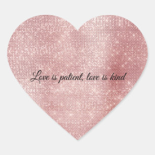 Sticker Cœur Blush Rose Pailleté scintillant