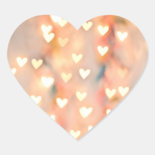 Sticker Cœur Bokeh Heart Twinkings Lights Glittery Rose Shimmer