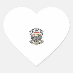 Sticker Cœur Bonheur de vache Design de chemise vectoriel de fe