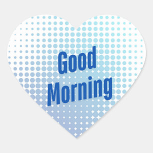 Sticker Cœur Bonjour Blue Dots