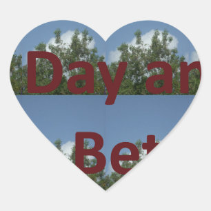 Sticker Cœur Bonne journée et meilleur art nocturne