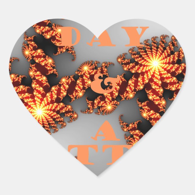 Sticker Cœur Bonne journée et meilleure nuit (Devant)