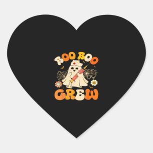 Sticker Cœur Boo Boo Crew Fantôme Drôle Pour Infirmière, Rétro 