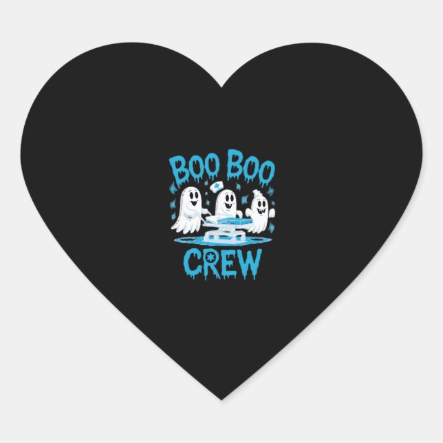 Sticker Cœur Boo Boo Crew Ghost Parade Nurse Halloween Essen (Devant)
