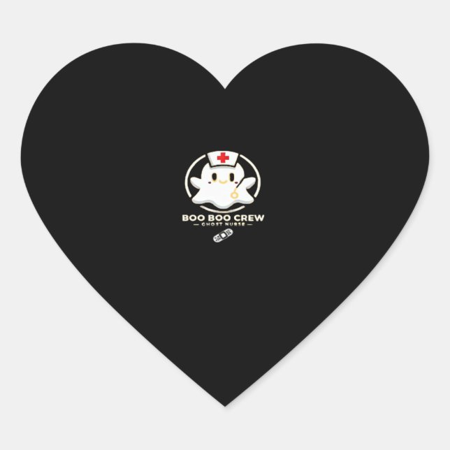 Sticker Cœur Boo Boo Crew Infirmière fantôme - Hallowe mignonne (Devant)