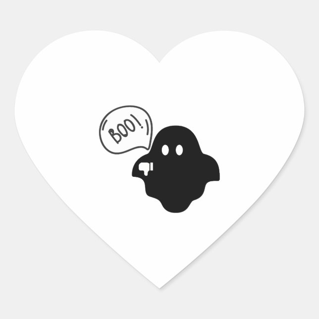 Sticker Cœur Boo Halloween (Devant)