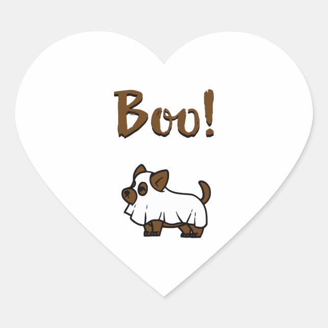 Sticker Cœur Boo Halloween (Devant)