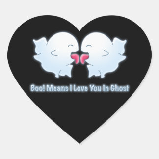 Sticker Cœur Boo signifie que je t'aime dans le fantôme