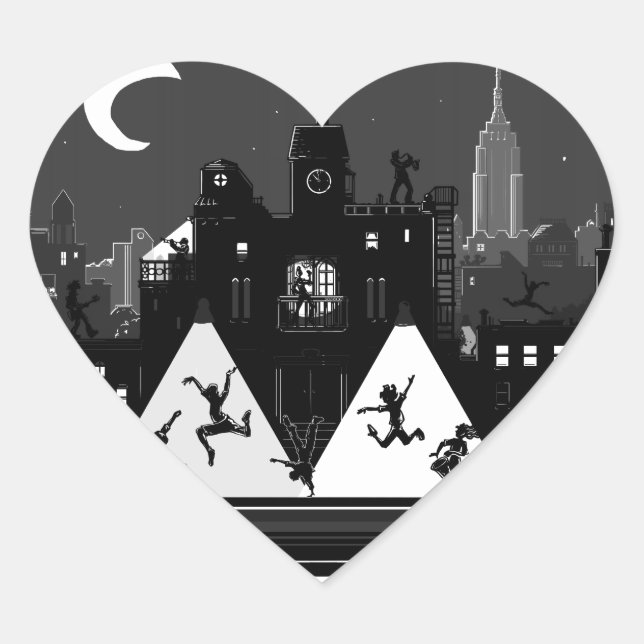 Sticker Cœur Boogie Nights New York (Devant)