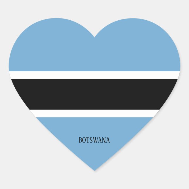 Sticker Cœur Botswana Drapeau splendide patriotique (Devant)