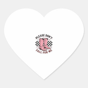 Sticker Cœur Bottes de cowboy vintage S'il vous plaît ne tombez