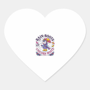 Sticker Cœur Bottes de pluie licorne et maillot commercial Lico