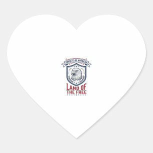 Sticker Cœur Bouclier Américain Patriotique Aigle Chemise Vinta