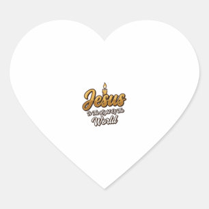 Sticker Cœur Bougie Jésus Lumière du Monde Chrétien Vector_1