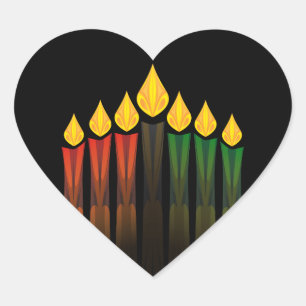 Sticker Cœur bougies de Kwanzaa