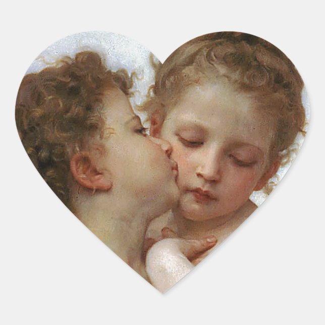 Sticker Cœur Bouguereau , “ First kiss ” (Devant)