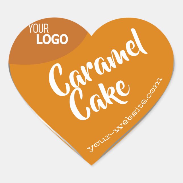 Sticker Cœur Boulangerie Modèle du logo orange Caramel Argent (Devant)