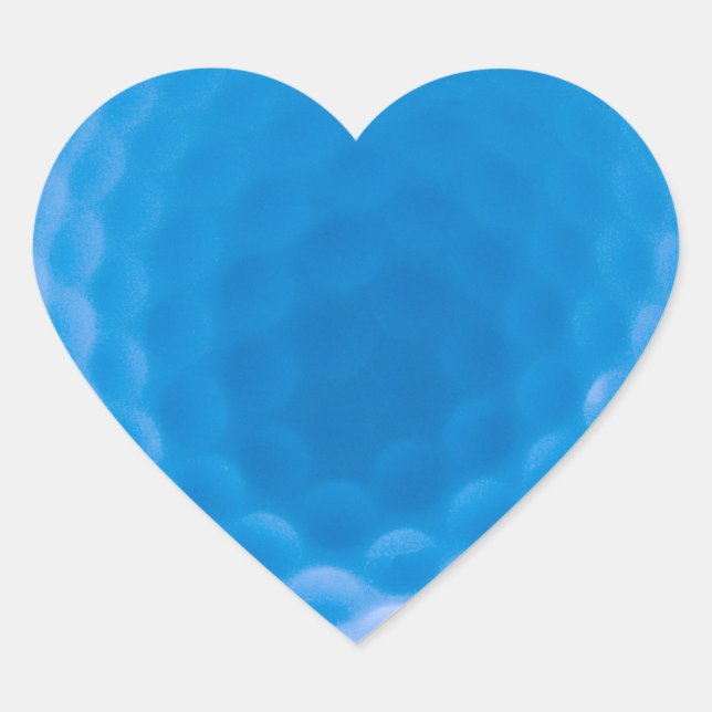 Sticker Cœur Boule de golf Texture Dimples Arctic Blue (Devant)