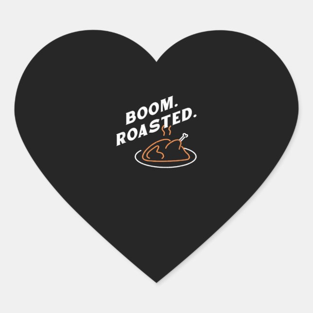 Sticker Cœur Boum. Rôti. Meilleure journée d'action de grâces a (Devant)