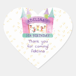 Sticker Cœur Bounce House Jump Jouer Gymnastique Anniversaire d