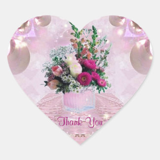 Sticker Cœur Bouquet de fleurs