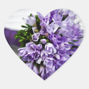 Sticker Cœur Bouquet Mariage de la tulipe violet de lavande