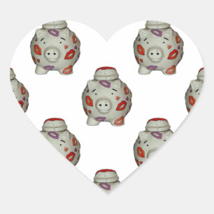 Sticker Cœur Bouton à lèvres adorable