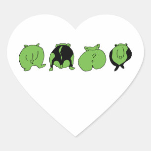 Sticker Cœur Boutons de hamster vert