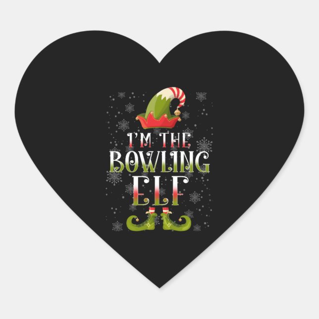 Sticker Cœur Bowling Elf Christmas (Devant)