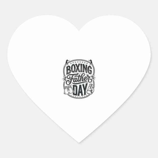 Sticker Cœur Boxing Father Day Vintage Engraving Shirt Design_1 (Devant)