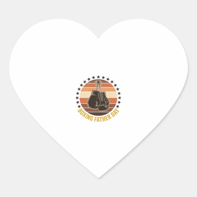 Sticker Cœur Boxing Father Day Vintage Gloves Shirt Design_1 (Devant)