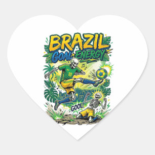 Sticker Cœur Brésil Énergie de but Skeleton Nations attaquant C