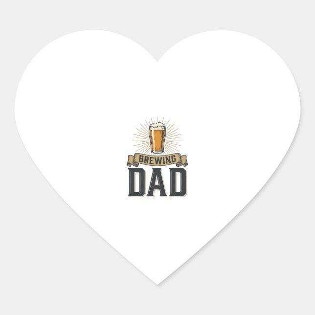 Sticker Cœur Brewing Dad Beer Vintage Engraving Shirt Design_1 (Devant)