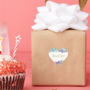 Sticker Cœur BRIDE & CO Turquoise Blue Bouquet Mariage Suite Pa