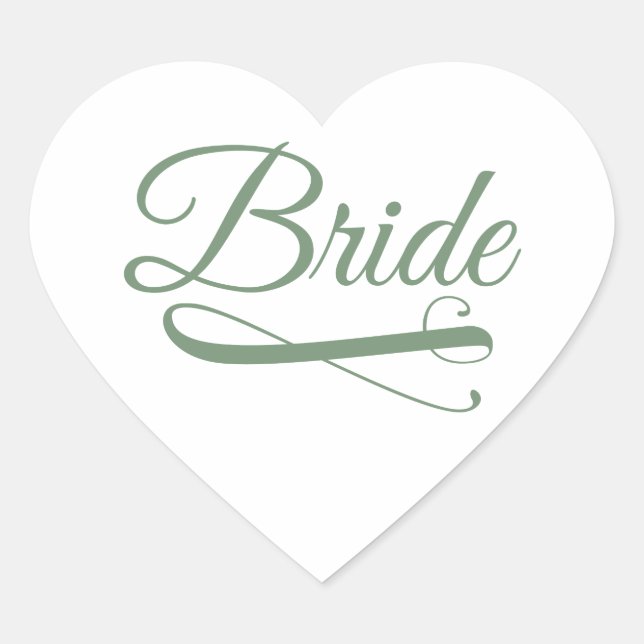 Sticker Cœur Bride Flourish Green (Devant)