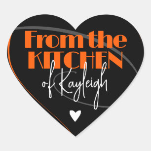 Sticker Cœur Bright Orange from the Kitchen of Signature Nom