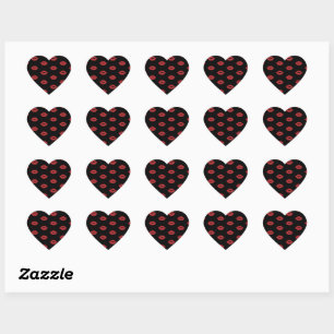 Sticker Cœur Bright Red Lips Parties scintillant Baisers Élégan