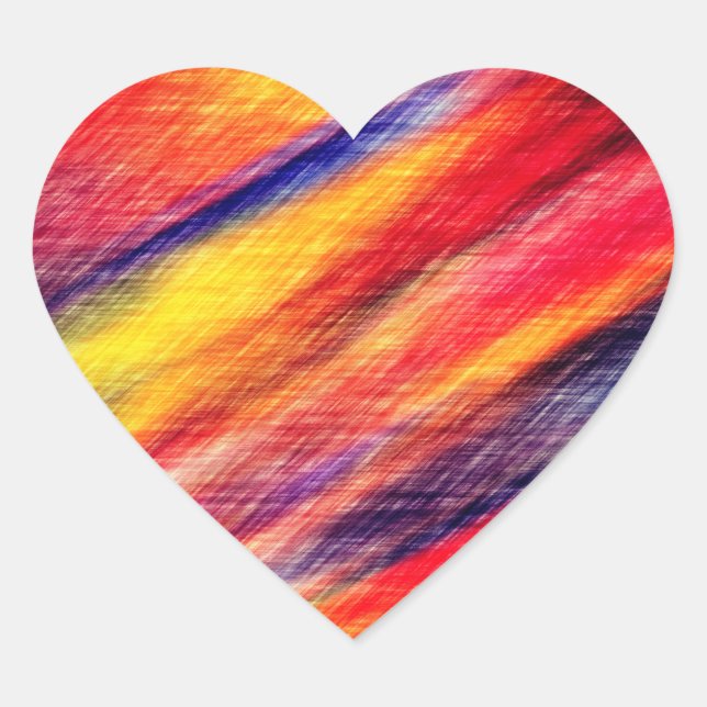 Sticker Cœur Brodeur de Sunset Abstract (Devant)