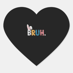 Sticker Cœur Bruh Bunny Pâques mignonne mème pour les enfants _