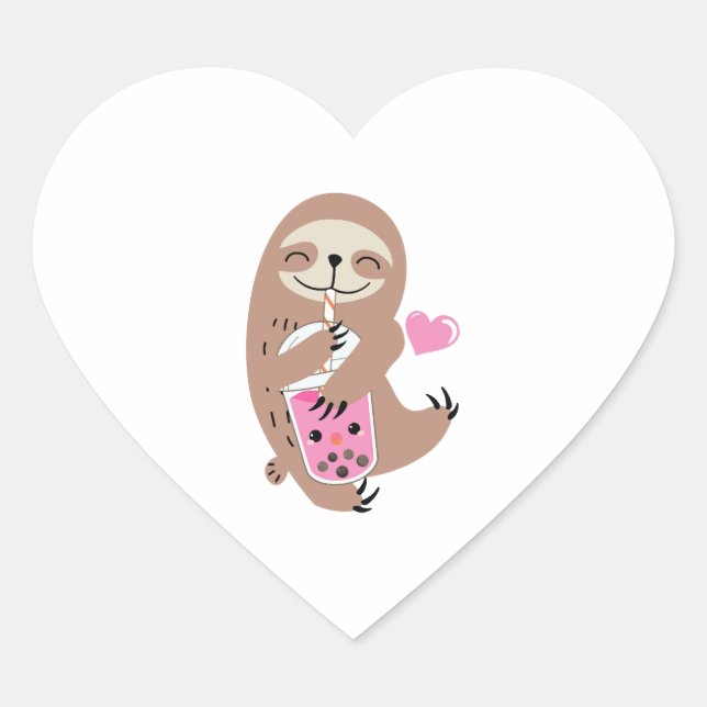 Sticker Cœur Bubble Boba Tea (Devant)