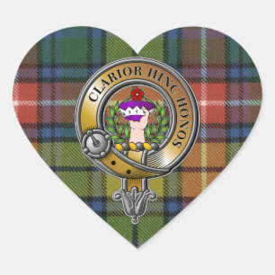 Sticker Cœur Buchanan Tartan & Badge